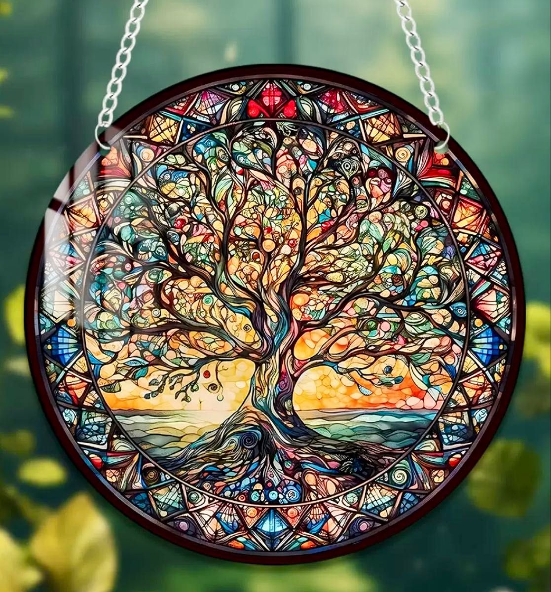 生命の樹　サンキャッチャー　壁掛け　アクリルプレート　癒やし　永遠の命