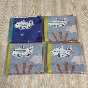 JAL 日本航空 UCHINO ミニタオル タオルハンカチ 4枚セット