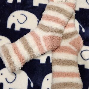 ルーム ソックス 靴下 ボーダー 内側ボア