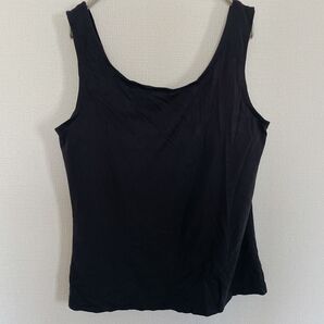 黒 ブラックノースリーブタンクトップ