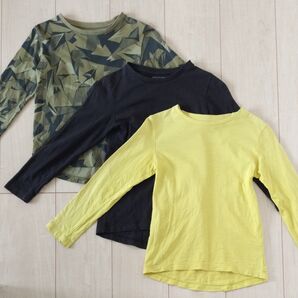 3着セット売り☆ NEXT ネクスト ロングTシャツ 長袖Tシャツ 黄色 イエロー 黒 ブラック 迷彩 5歳 110cm
