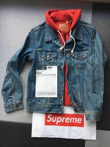 Supreme Levi's Fleece Hood Trucker Jacket 17ss Washed Blue S 新品未使用 シュプリーム デニムジャケット リーバイス