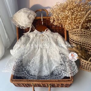 新品 ベビードレス お食い初め お宮参り ロンパース ワンピース 退院着 新生児 結婚式 可愛い 女の子