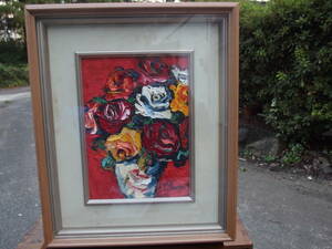 Art hand Auction [201103A] Reproducción de pintura al óleo de Taketoshi Saito Rose, Cuadro, Pintura al óleo, Naturaleza muerta