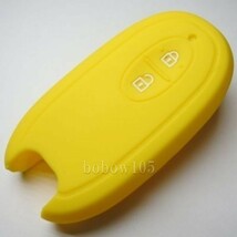 日産（スズキ・マツダ）2ボタン　スマートキー用シリコンキーカバー キーケースS02モコ/MG33Sイエロー（黄色）_画像1