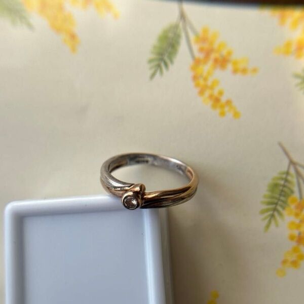 ゴールド K10×シルバー925 コンビリング 刻印あり