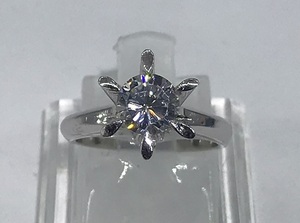 Pt900 プラチナ　7.5g　キュービック ジルコニア 約0.60ct　リング　7号