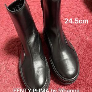FENTY PUMA by Rihanna サイドゴアブーツ ブラック プーマ 厚底 レザー ブーツ 黒 リアーナ