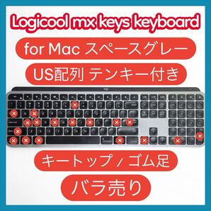 Logicool ロジクール MX KEYS for Mac US配列 スペースグレー キートップ ゴム足 バラ売り 部品取り