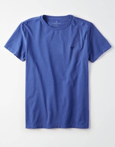 残りわずか! 正規品 本物 新品 アメリカンイーグル 王道 クルーネック Tシャツ AMERICAN EAGLE リッチネイビー ブルー系 クール! XS ( S