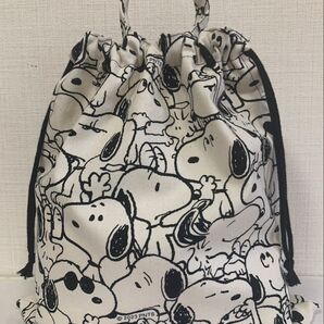 スヌーピー SNOOPY 体操服入れ 巾着袋 持ち手付き ハンドメイド