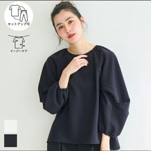 新品未使用タグ付き☆coca☆ダブルクロスボリュームスリーブブラウス☆M