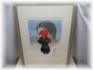 Art hand Auction E4132 Guaranteed authentic. Artist: Yasumi Yoshida. Special Advisor to the Japan Ikebana Art Association. A novel sensibility that combines tradition and modern sensibility., Painting, Japanese painting, person, Bodhisattva