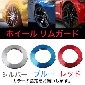 リムガード 8m メッキ仕様 リムライン ドアエッジ ホイールガード モール 汎用 車 バイク ドレスアップ