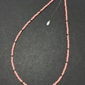 11月デザイン/ビーズネックレス/ピンク色/3mm