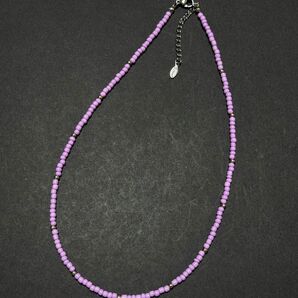 11月デザイン/ビーズネックレス/ラベンダーカラー/3mm