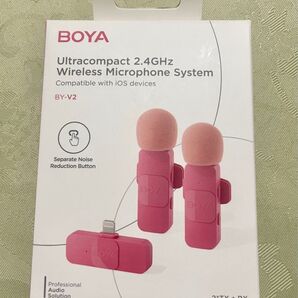 BOYA BY-V2 ワイヤレスピンマイク USB-C iPhone Android用 ノイズキャンセリング Bluetooth