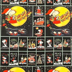 NEW!スヌーピークリスマスプリント生地⑥☆ PEANUTS ハギレ ハンドメイド SNOOPY 約70×100cmサイズ