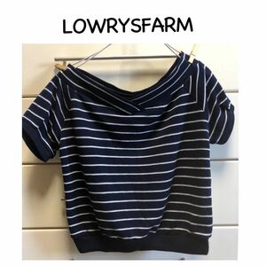 【送料込み】　ローリーズファーム　ボーダー　短丈　半袖　トップス　ネイビー　ホワイト　M LOWRYSFARM