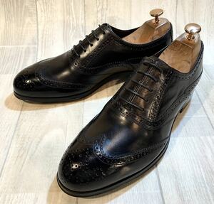 [ не использовался ]EMPORIO ARMANI Emporio * Armani *25.5cm 40.5* полный blow g кожа обувь бизнес обувь платье обувь ITALY производства мужской чёрный 