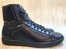 【未使用】SAINT LAURENT PARIS サンローラン◆25cm 40◆ITALY製◆ハイカットレザースニーカー 紐靴 本革 高級革靴 カジュアル◆メンズ◆黒_画像3