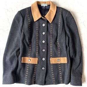 王室御用達 美品 銀座和光取扱 イダスクラッチ カシミヤ100%イタリア製 ジャケット グレー ida scratchステンカラー