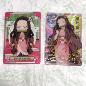 鬼滅の刃 ステンドグラスカード2 自販機ver. レア ノーマル 竈門禰豆子セット