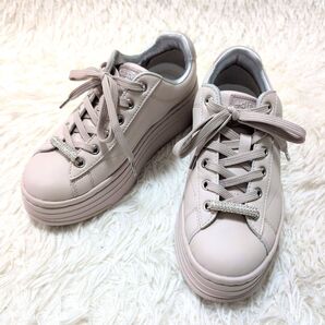 【美品】+diana 厚底 プラットフォーム スニーカー ピンク 24.5cm