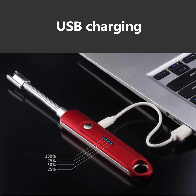 点火銃バーベキュー用 usb 充電シガー電子ライター充電式防風フレームレス電気ライター_サムネイル画像5