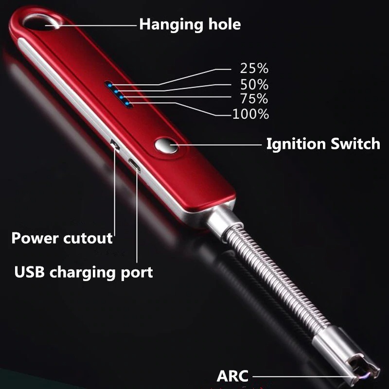 点火銃バーベキュー用 usb 充電シガー電子ライター充電式防風フレームレス電気ライター_サムネイル画像8