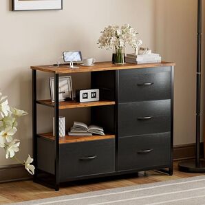 収納チェスト 洋服タンス リビングチェスト 棚付 コンセント付 3段3杯2段