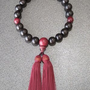 黒檀 数珠 念珠 木珠 15㎜ 20玉 バイオレット楠木仕立