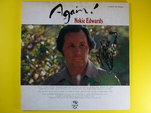 LP ジャケ◆ノーキー・エドワーズ/アゲイン 【直筆サイン入り】◆ノエル・フロイド Noel Floyd Nokie Edwards,exベンチャーズ The Ventures