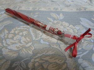 * rose . design miniature red leather strap charm examination tube entering unused 