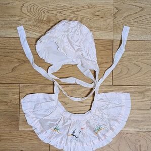 お宮参り お食い初め 祝い事 フード スタイ セット 淡いピンク色 正絹生地