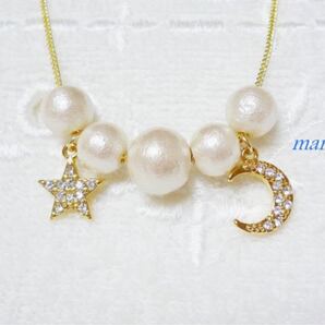 swing moon&starコットンパールネックレス2