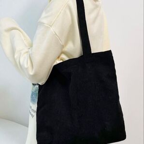 コーデュロイ トートバッグ 黒