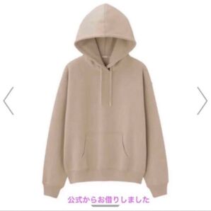 GU パーカー スウェット プルオーバー ベージュ 裏起毛 フーディ スウェットパーカー 長袖