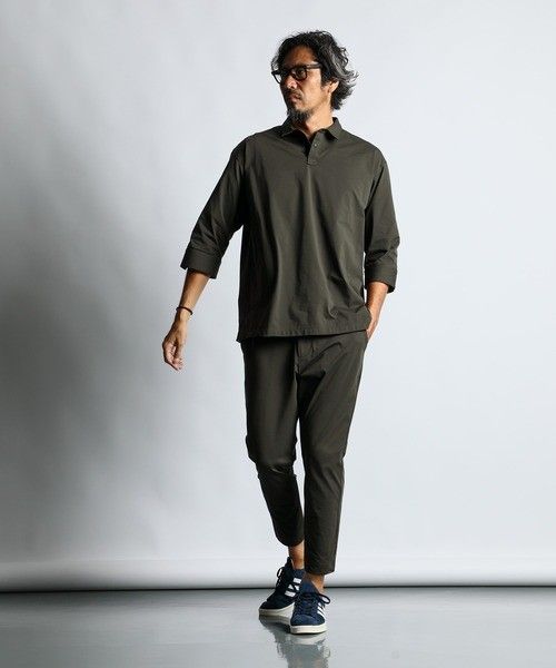 The DUFFER of ST. GEORGE BY WONDER SHAPE セットアップ 7分袖シャツ メンズ カーキ XL