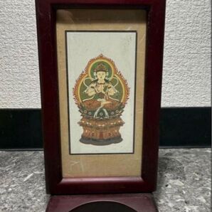 【真言宗_本尊】新世紀軸ローズ小 大日如来(スタンド付き掛け軸) 定価19500円