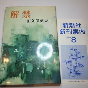 解禁 田久保英夫 新潮社 1963年発行 古書 古本