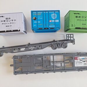 セリア ミニチュア コンテナ JR コキ106 国鉄 日通 セット 貨物 未使用品