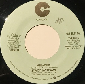 [試聴]USプロモ盤SOUL45ｓ Stacy Lattisaw // Miracles [EP]オリジナル メロウmellowソウル ポップpop 80s ヒット曲 名曲 R＆B 7