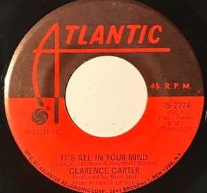 [試聴]US盤サザンSOUL45ｓ Clarence Carter // It's All In Your Mind / Till I Can't Take It Anymore [EP]ソウルfunkファンク モダン 7