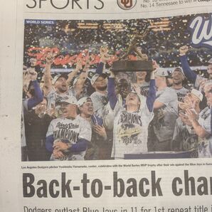 米国英字新聞 2025 World Series 優勝新聞記事