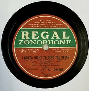 *JACK TEAGARDEN & HIS ORCHESTRA / YANKKE DOODLE /I GOTTA RIGHT TO SING THE BLUES SP запись 78RPM JAZZ {.}(REGAL C24865)