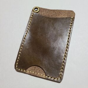 クロムエクセルレザー 定期入れ パスケース 本革 ハンドメイド 手縫い