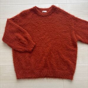 Lサイズ 赤茶 大きいサイズ セーター ふわふわ ニット