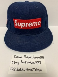 【新品】 Supreme　シュプリーム　Box Logo New Era ニューエラ　7 1/8 rare new キャップ ネイビー　帽子　希少