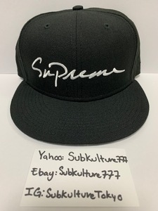 【新品】 Supreme　シュプリーム　Box Logo New Era ニューエラ Script Logo　7 1/4 rare new キャップ ブラック　帽子　希少